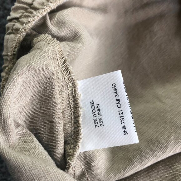 Eileen Fisher Woman Pants Womens 1X Tan Brown Wide Leg Linen Blend Boho Loose - Picture 5 of 12